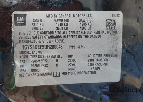 2013 Cadillac Escalade Platinum Edition from USA, damaged, VIN 1GYS4DEF5DR280043